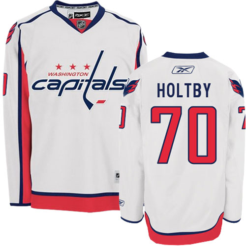 Herren Washington Capitals Eishockey Trikot Braden Holtby #70 Reebok Weiß Auswärts